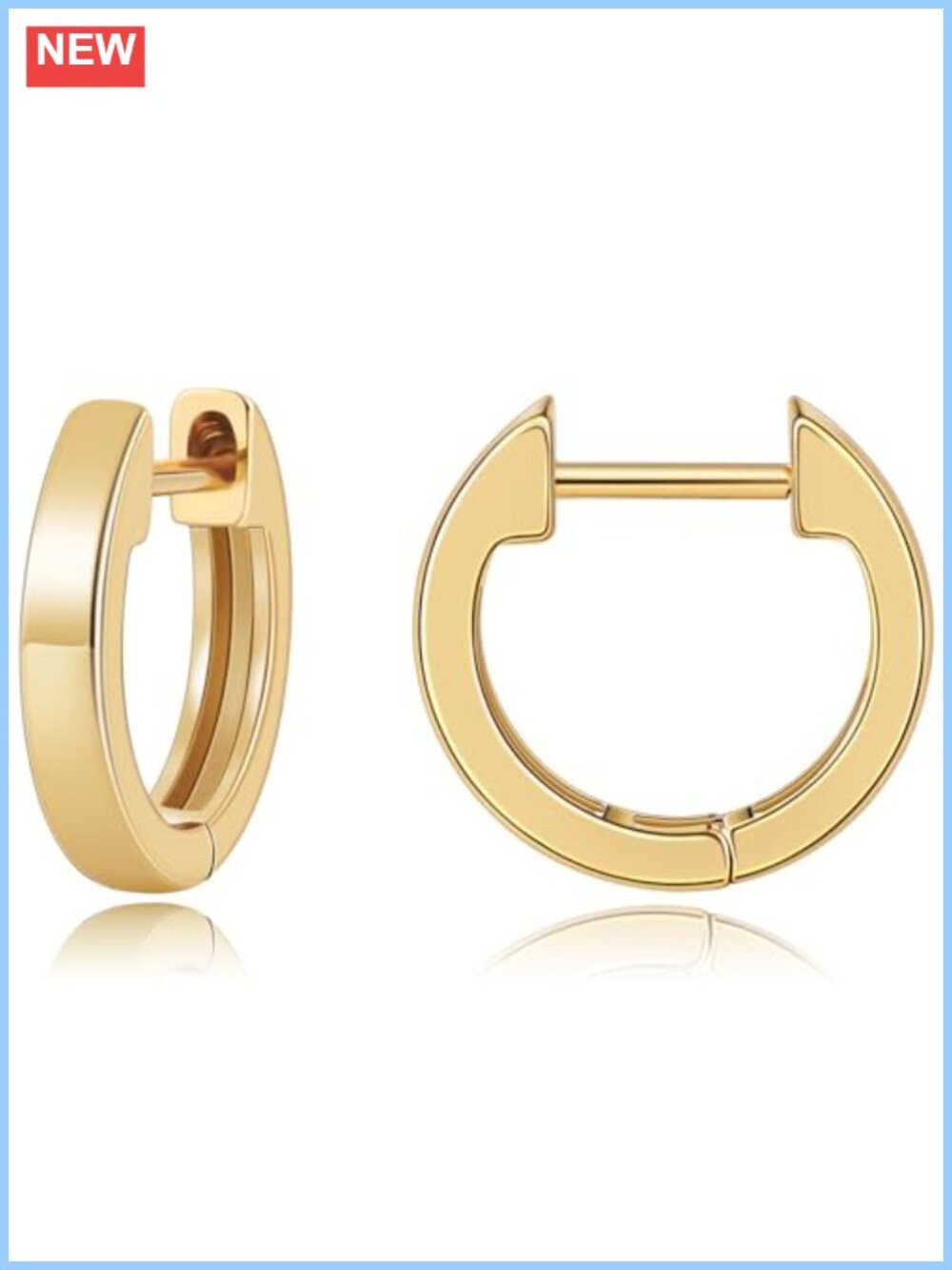 14K Gold Plated Huggie Earrings Small Hoop Earrings for Women Hypoallergenic